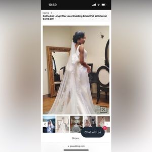 Cathedral Length NWT Wedding Veil -  Super White